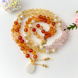 Spark Mala Necklace - Citrine Amethyst Meditation Beads