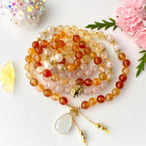 Spark Mala Necklace - Citrine Amethyst Meditation Beads