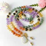 Drive Mala Necklace - Carnelian Green Aventurine Meditation Beads