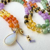 Drive Mala Necklace - Carnelian Green Aventurine Meditation Beads