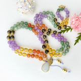 Drive Mala Necklace - Carnelian Green Aventurine Meditation Beads