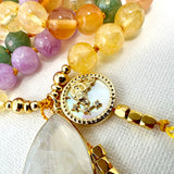 Aries Mala Necklace - Carnelian Amethyst Meditation Beads