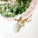 Taurus Mala Necklace - Green Aventurine and Rose Quartz Meditation Beads