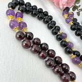 Scorpio Mala Necklace - Black Tourmaline Garnet Meditation Beads