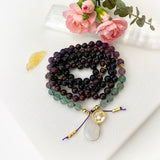 Capricorn Mala Necklace - Onyx Garnet Meditation Beads