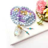 Blossom Mala Necklace with Amethyst, Citrine and Moonstone