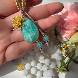 Serenity Mala Necklace with Moonstone, Amethyst and Aquamarine