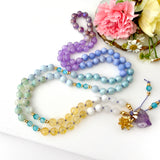 Bloom Mala Necklace with Moonstone, Amazonite and Aquamarine