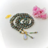 Celestial Goddess Mala Necklace - Labradorite Meditation Beads