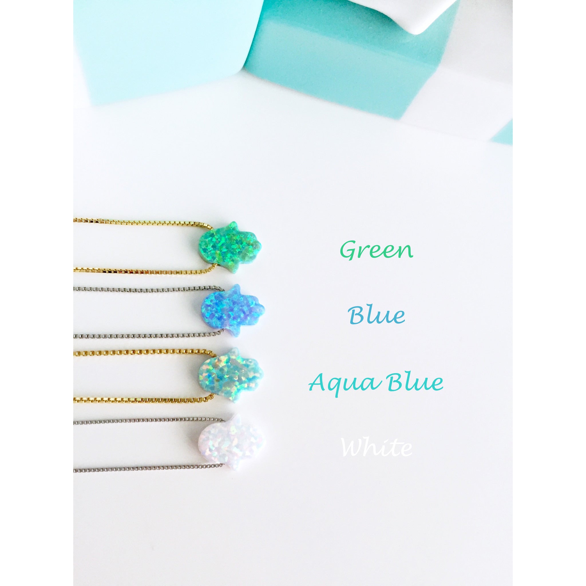 Opal Hamsa Necklace - Vibe Jewelry