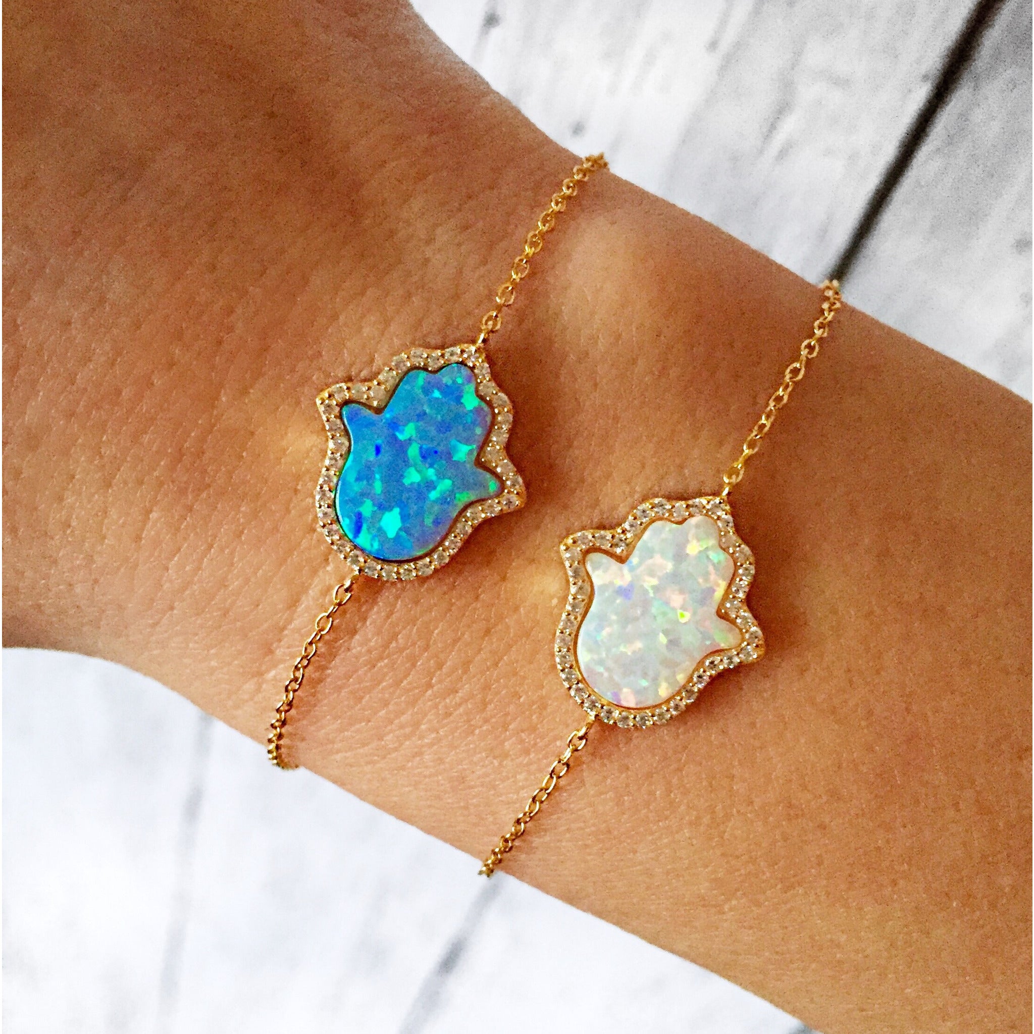 Opal Hamsa Bracelet - Vibe Jewelry